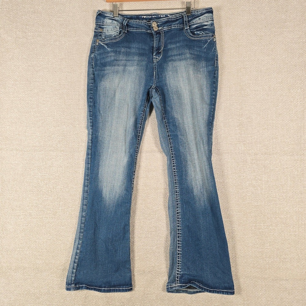Wallflower Luscious Curvy Bootcut Jeans Blue Medium Wash WBM09485B Womens 17 Reg